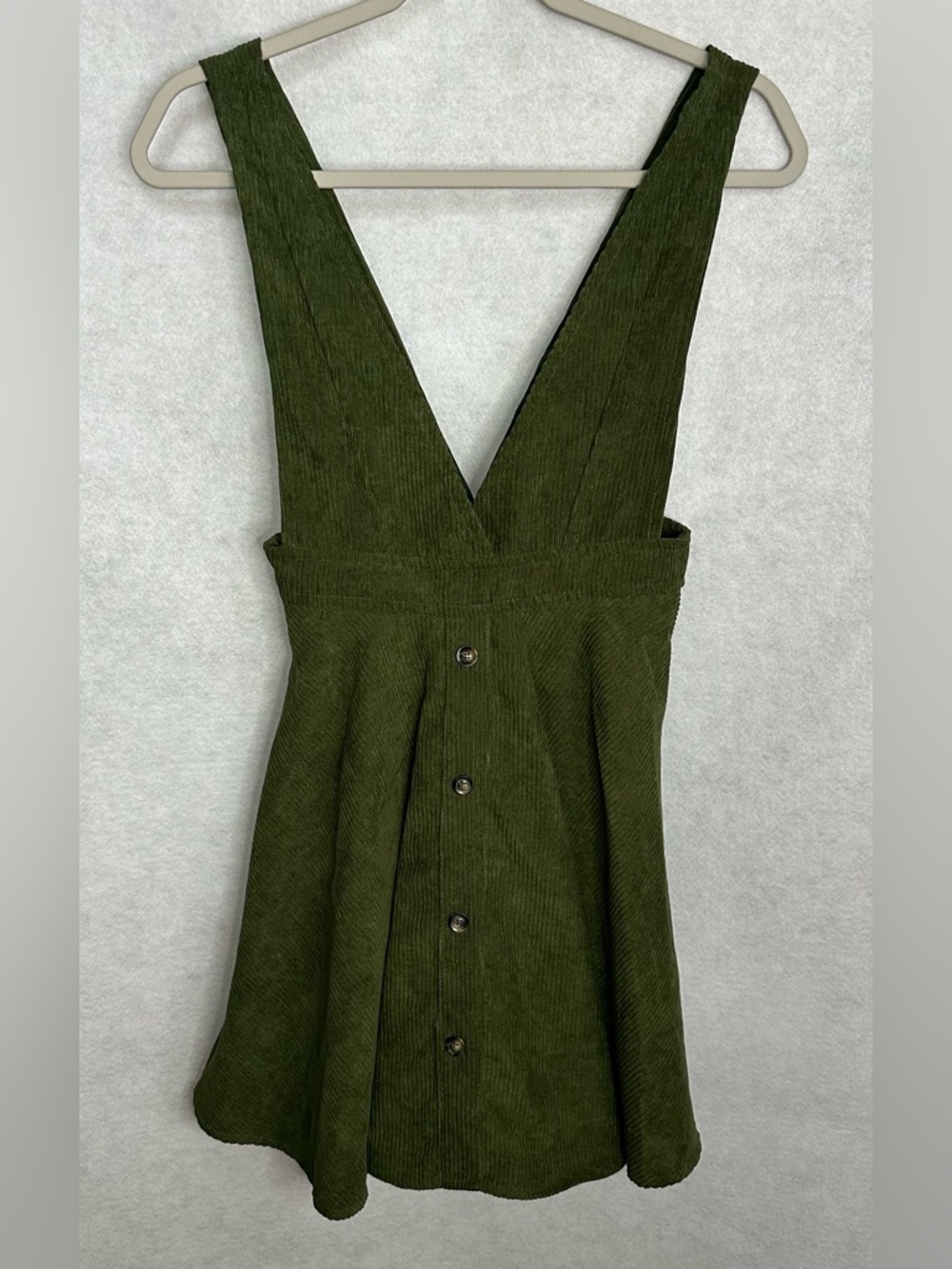 Frille Rose Olive Green Corduroy Dress